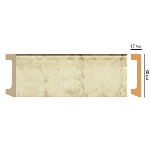 Плинтус напольный DECOMASTER D235-80A ДМ (80x17x2400 мм)