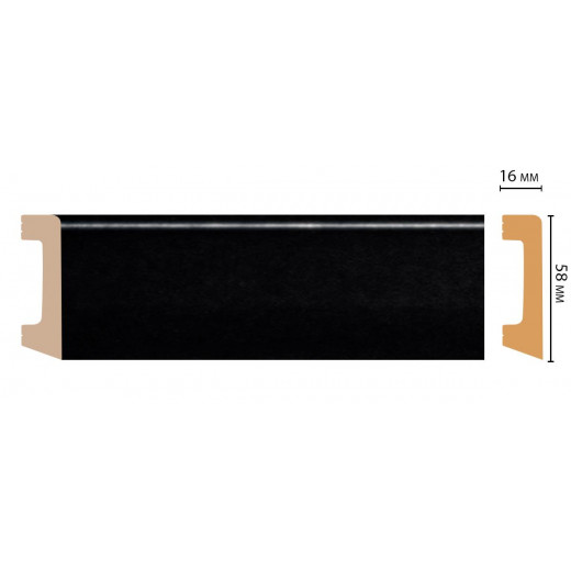 Плинтус напольный DECOMASTER D234-195 ДМ (58x16x2400 мм)
