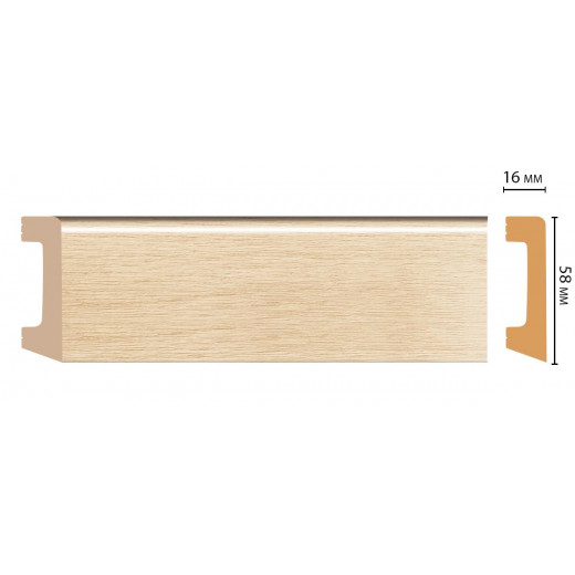 Плинтус напольный DECOMASTER D234-71 ДМ (58x16x2400 мм)