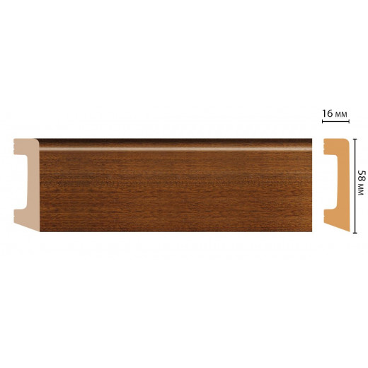 Плинтус напольный DECOMASTER D234-75 ДМ (58x16x2400 мм)