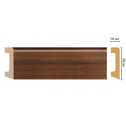 Плинтус напольный DECOMASTER D234-74 ДМ (58x16x2400 мм)