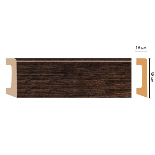 Плинтус напольный DECOMASTER D234-966 ДМ(58x16x2400 мм)