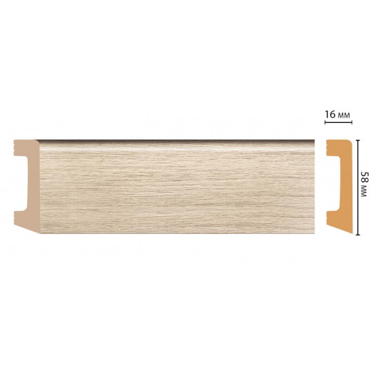 Плинтус напольный DECOMASTER D234-72 ДМ (58x16x2400 мм)