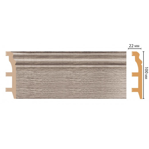 Плинтус напольный DECOMASTER D232-77 ДМ (100x22x2400 мм)